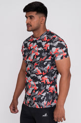 CruiseCamo Round Neck T-Shirt Light Grey Black (D)